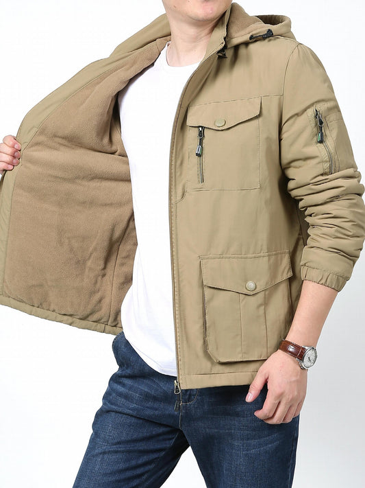 Men's Waterproof Hooded Jacket for Outdoor Activities