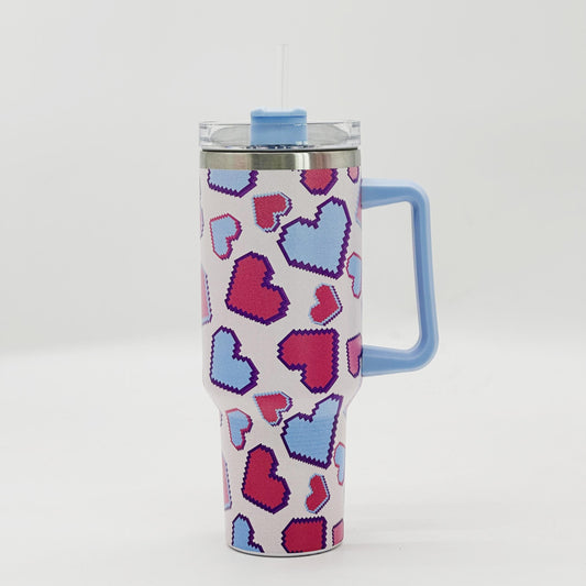 Stainless Steel Tumbler 40oz With Handle & Lid Portable Cold Water Cup