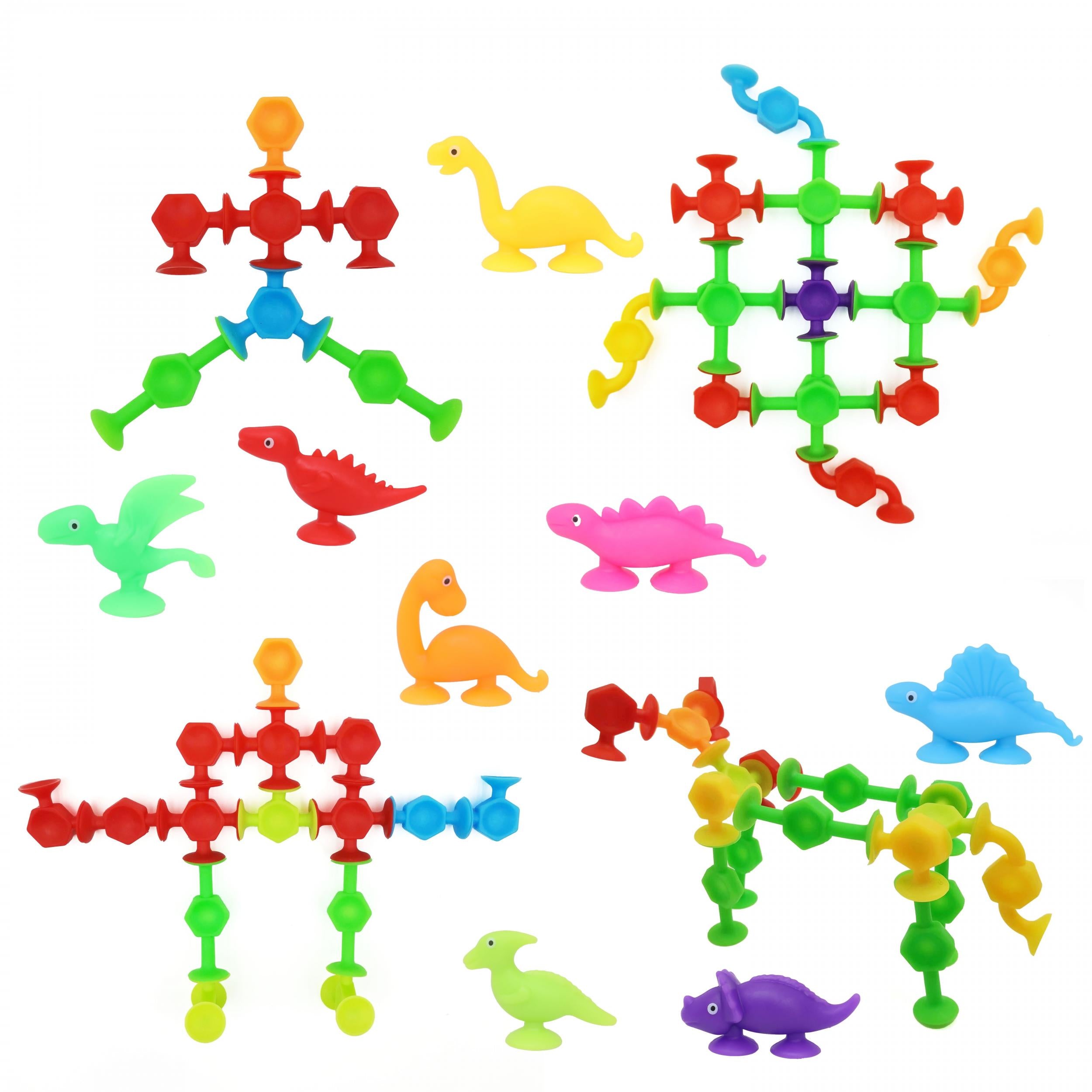 DIY Dinosaur Building Blocks Set Soft Construction Pop Fidget Toy