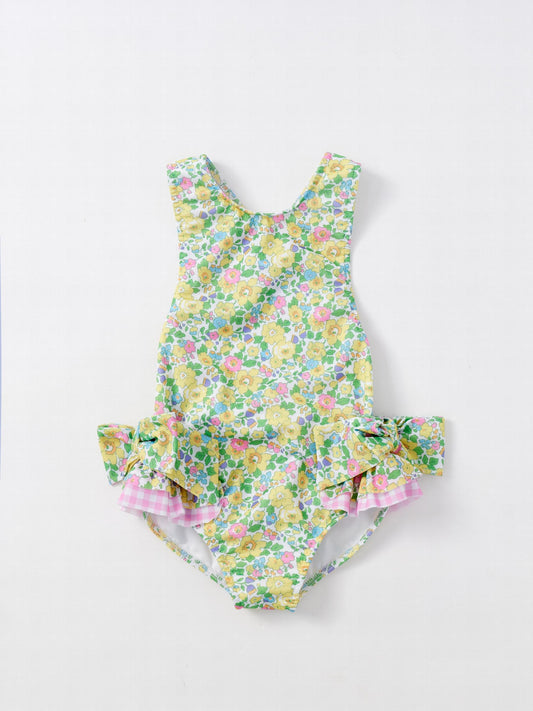 Floral Pattern Girl's Swimsuit Tankini for Beach Vacation