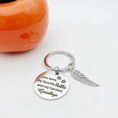 Pet Memorial Keychain - Slogan Print Pendant - Remembrance Accessories