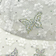 Rhinestone Butterfly Decor Baseball Cap Lace Embroidery Hollow Out Dad Hat