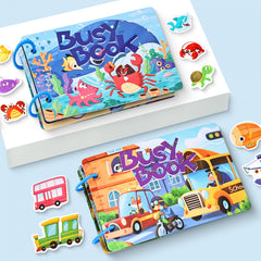 Busy Book Toy with Reusable Stickers - Learning Toy for Ages 3