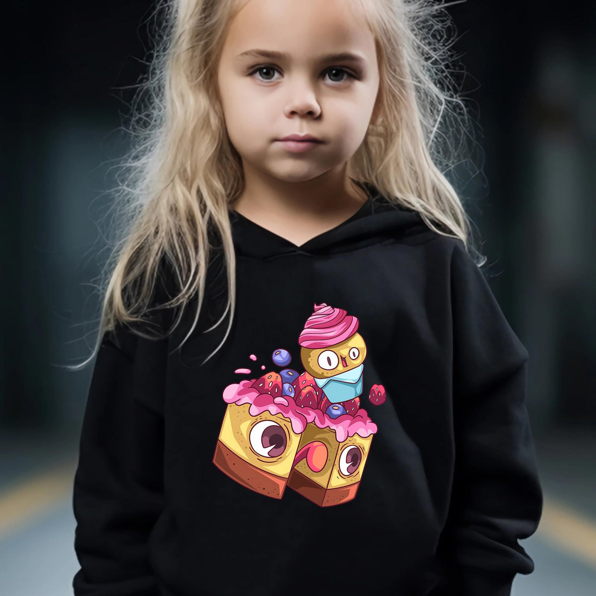 Cartoon Cake Pattern 2pcs Activewear Girls Sports Outfits Running Gift