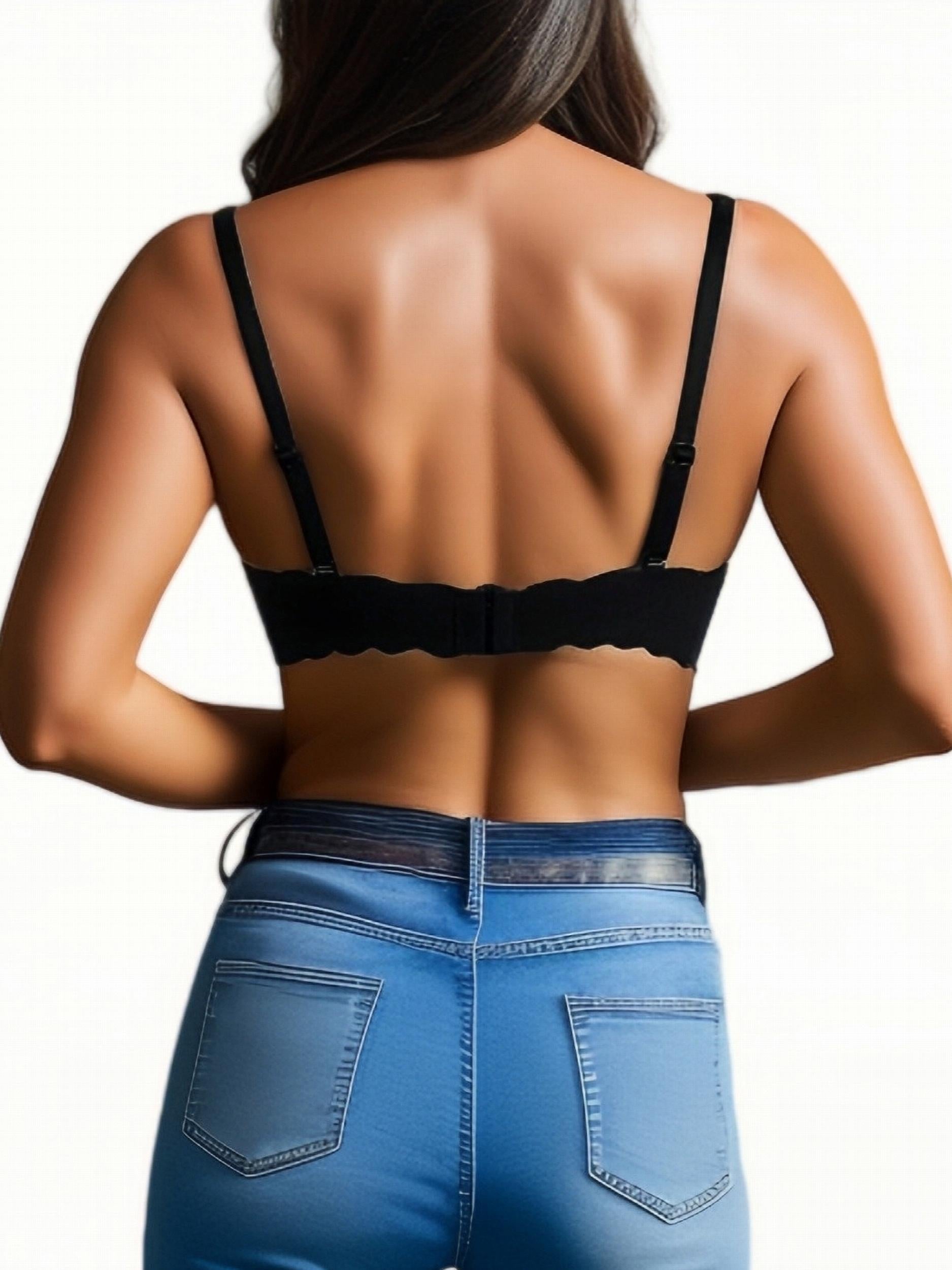 Colorblock Scoop Bra Breathable Push Up Women's Lingerie