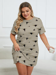  Cat & Stripe Print Tee Nightdress
