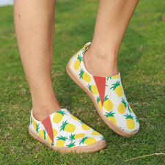 Women's Fruit Pattern Canvas Slip On Shoes Casual & Comfy Travel Shoes