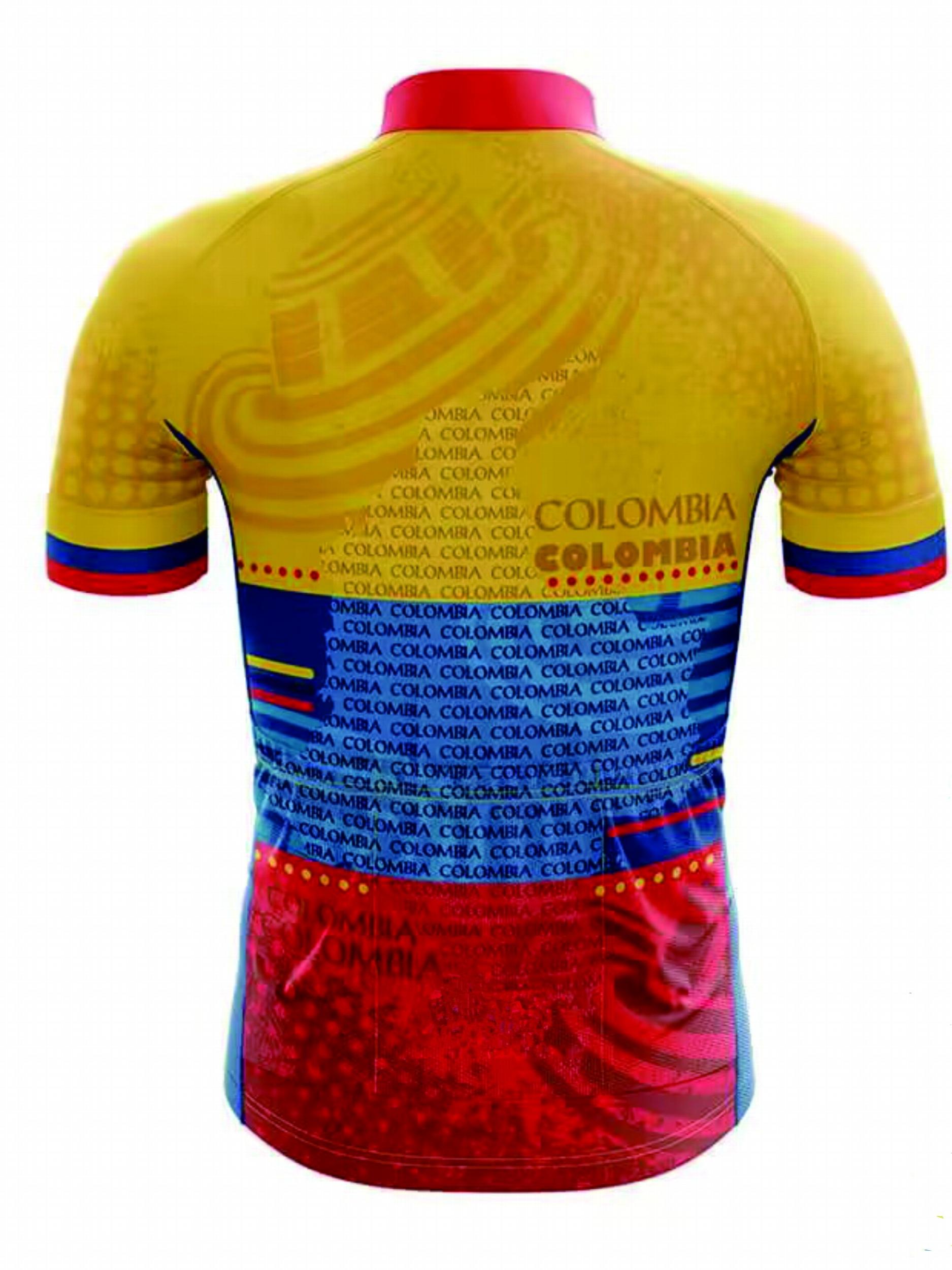 Colombian Letter Print Men's Zip Up Cycling Jersey