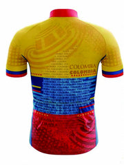 Colombian Letter Print Men's Zip Up Cycling Jersey