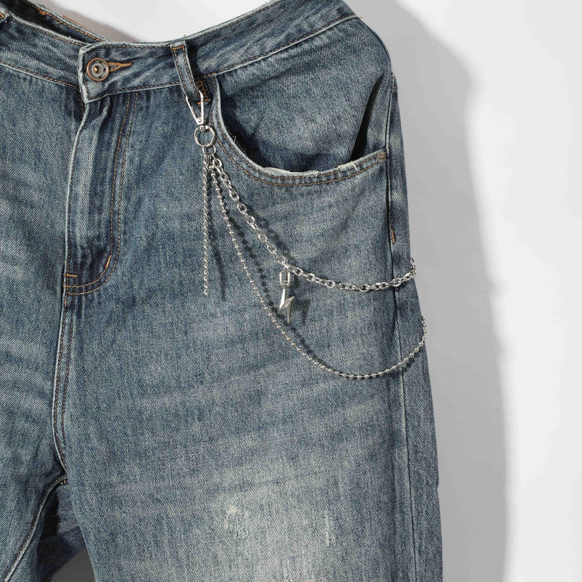 Men's Lightning Necklace Pants Chain with Beads