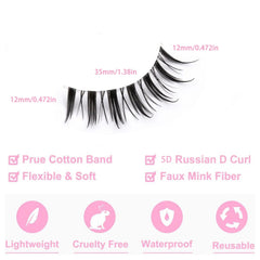 7 Pairs Little Devil Lashes 3D Fluffy Faux Mink Hair Lashes