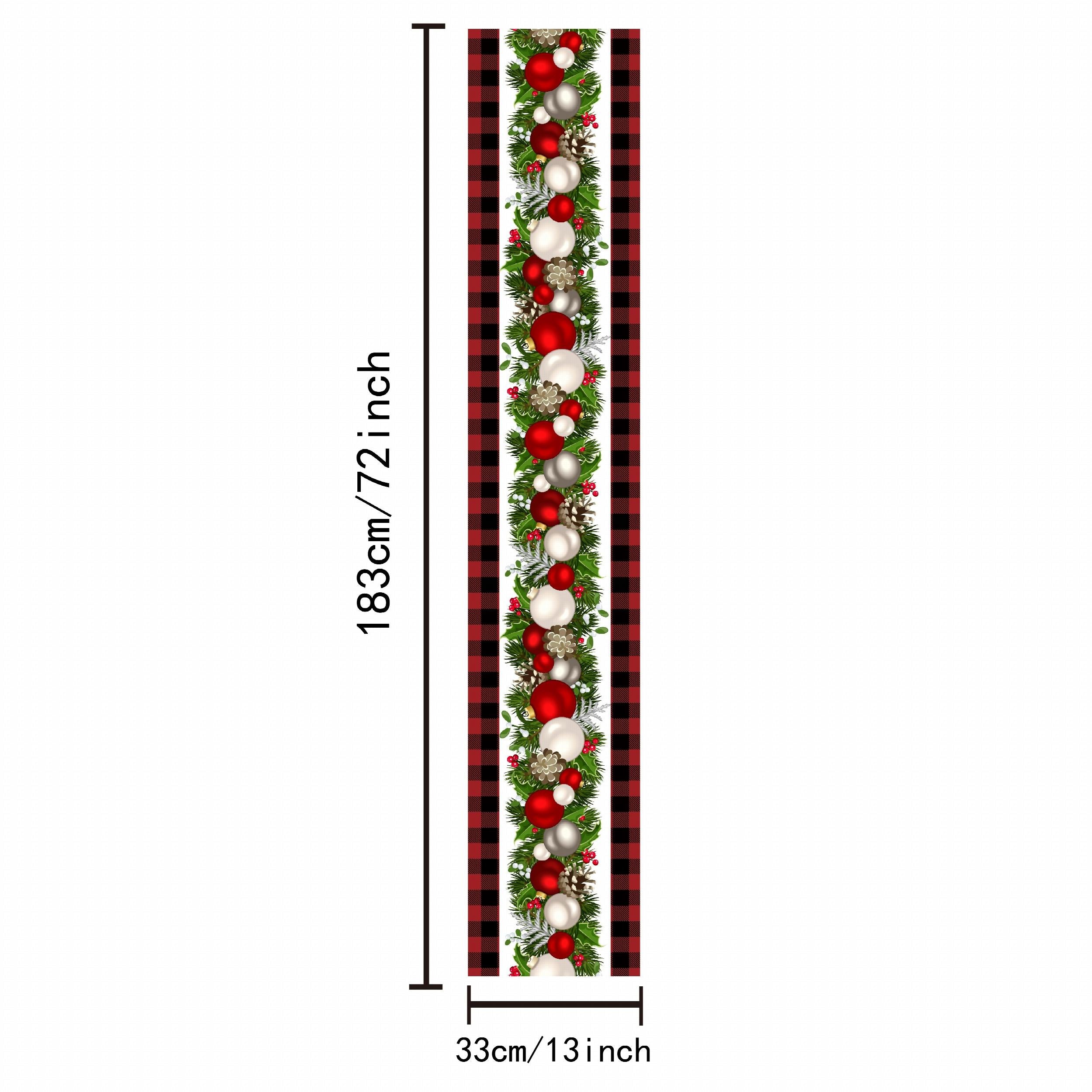 Polyester Christmas Table Runner Red Plaid Holiday Decoration