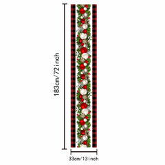 Polyester Christmas Table Runner Red Plaid Holiday Decoration