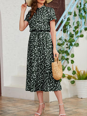 Vintage Short Sleeve Midi Dress for Spring & Summer