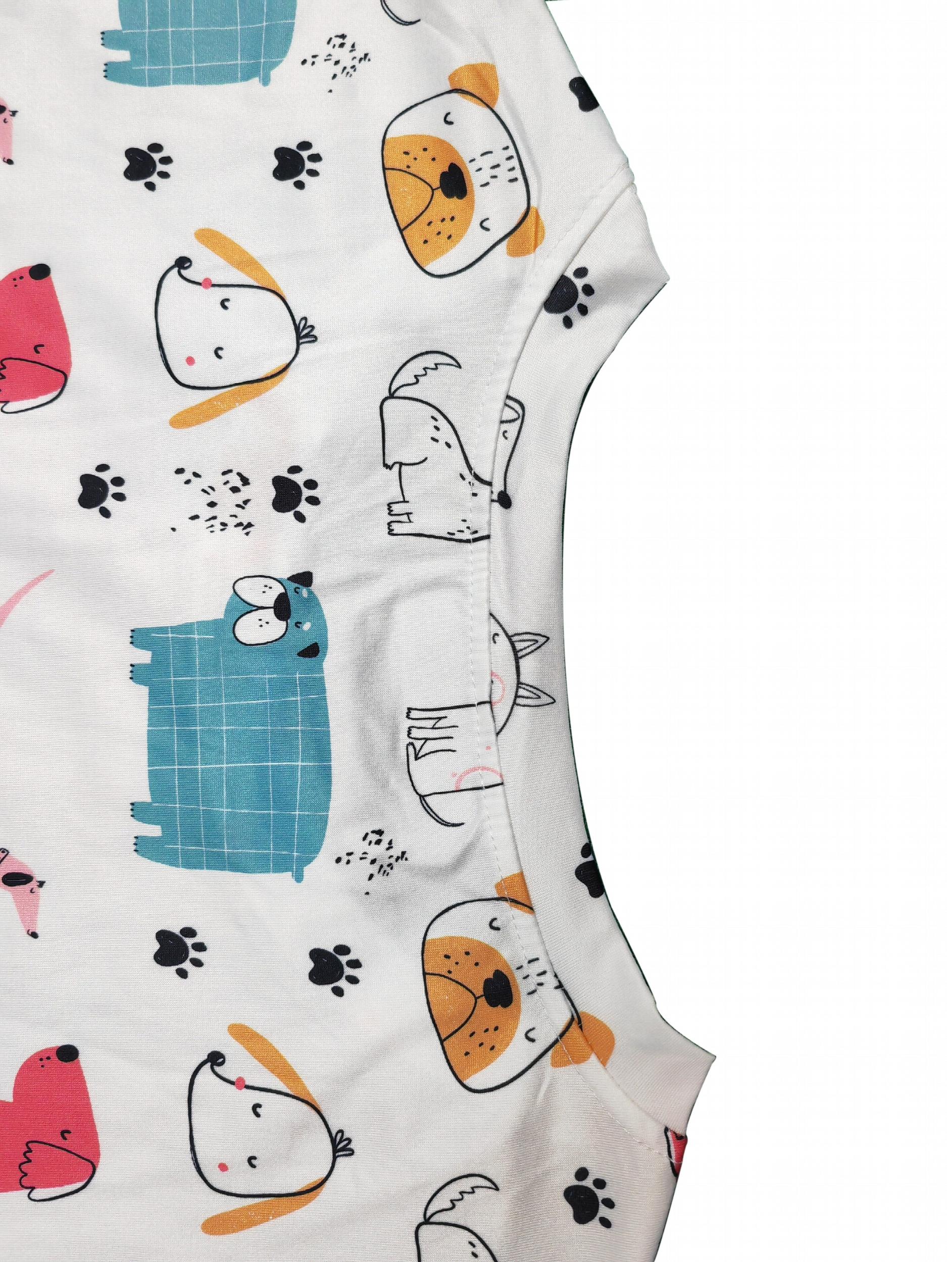  Dog Print Tee & Shorts Set Women's Pajama 2 Piece