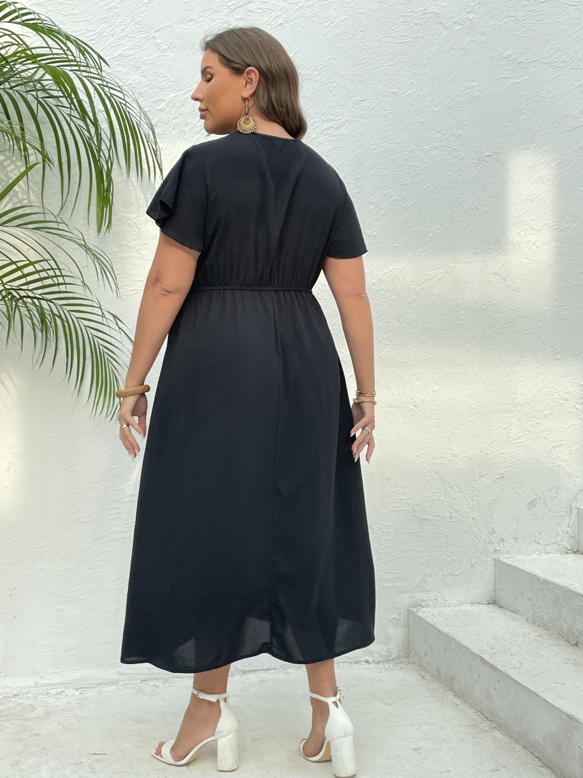  Women's Floral Embroidery Cap Sleeve Dress