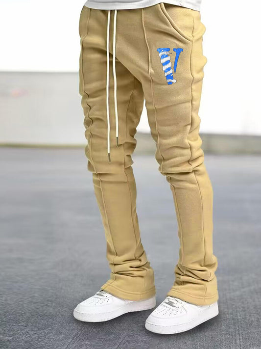 Men's Casual Sweatpants V Snake Graphic Elastic Waist
