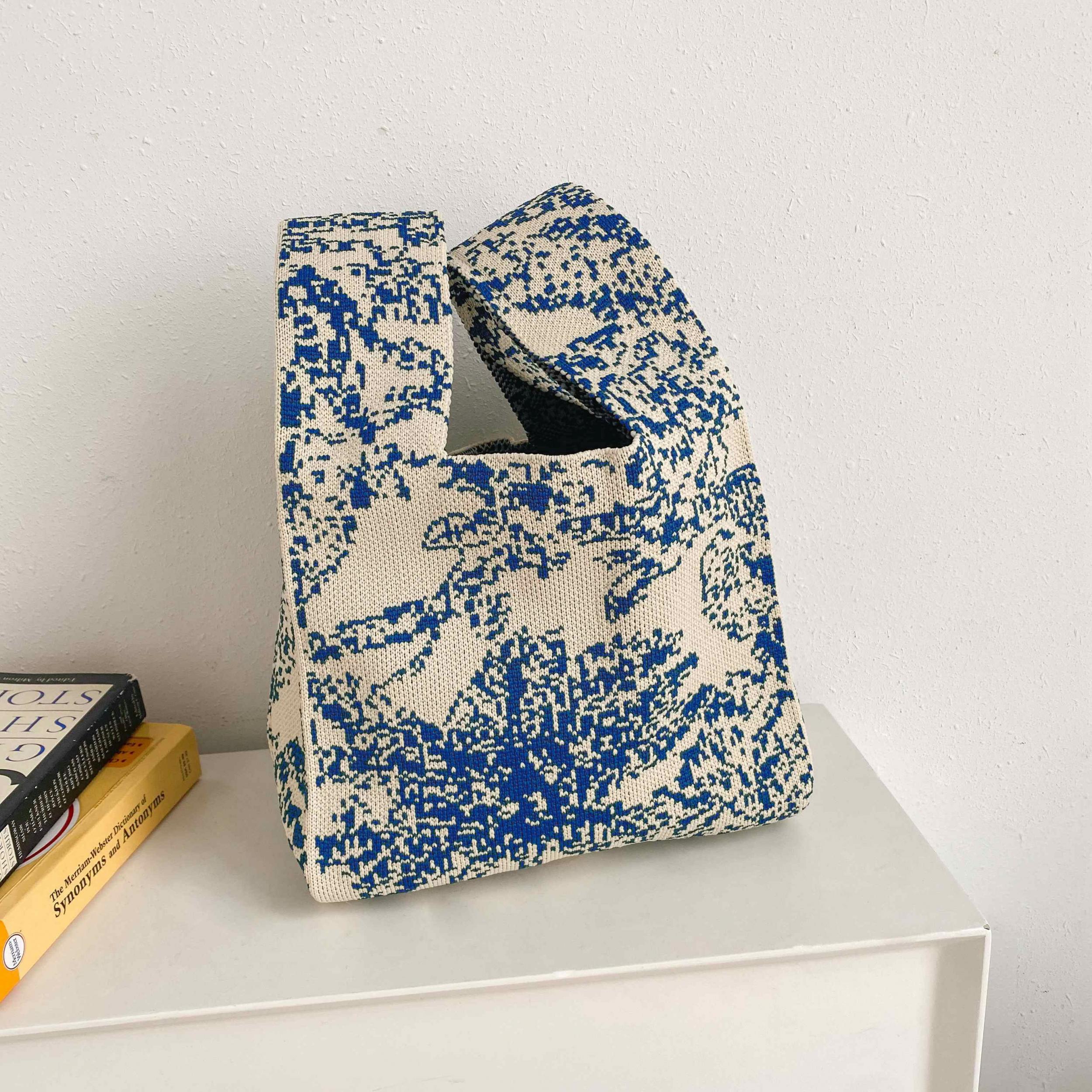 Flower Pattern Tote Handbag Crochet Bag