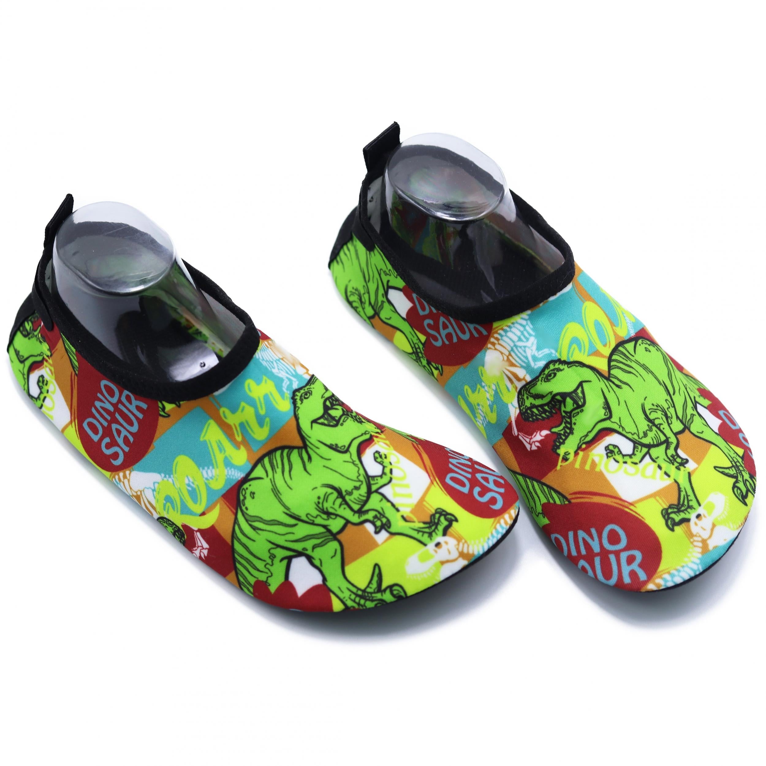 Boys' Dino Water Shoes, Quick Dry Aqua Socks for Summer