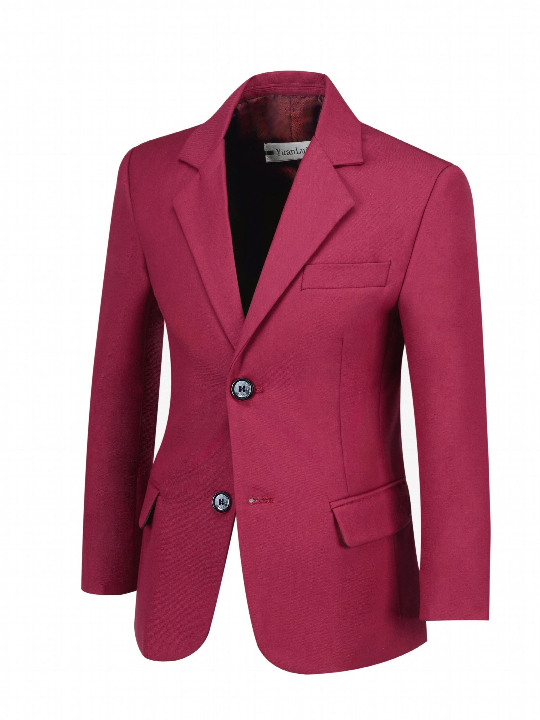 Boys Blazer Slim Suit Coat Formal One Button Jacket