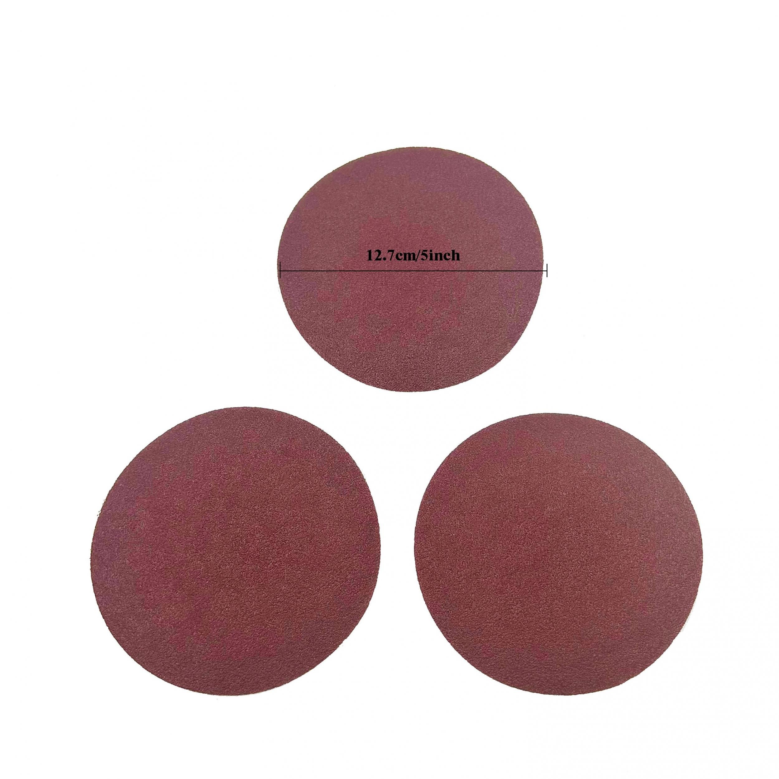 12.7cm Flocking Sandpaper P80-P600 Sanding Disc Red Polishing Sheet