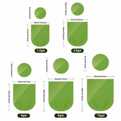 Eco Friendly Disposable Garbage Bags Grass Green Thickened - 120pcs