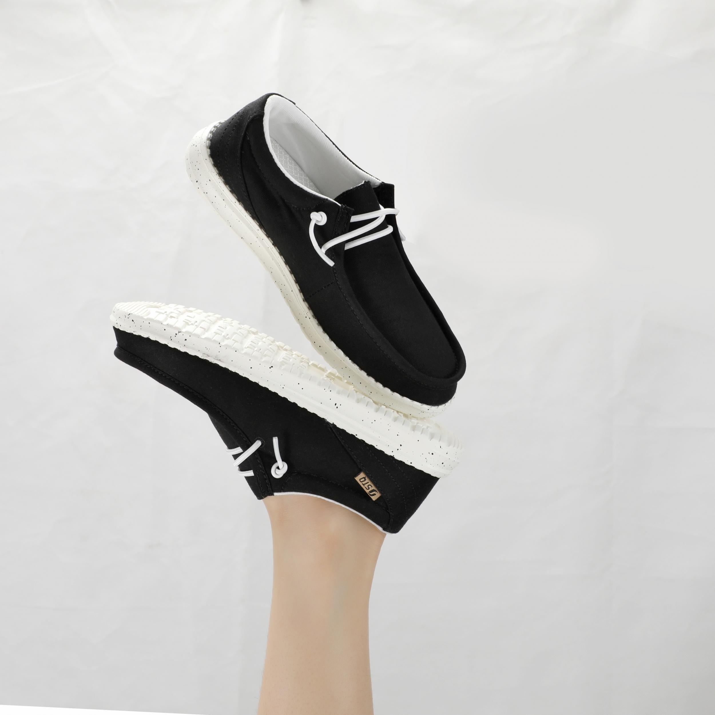 Women's Lace Up Slip on Shoes Light Casual Canvas Shoes With Arch Support