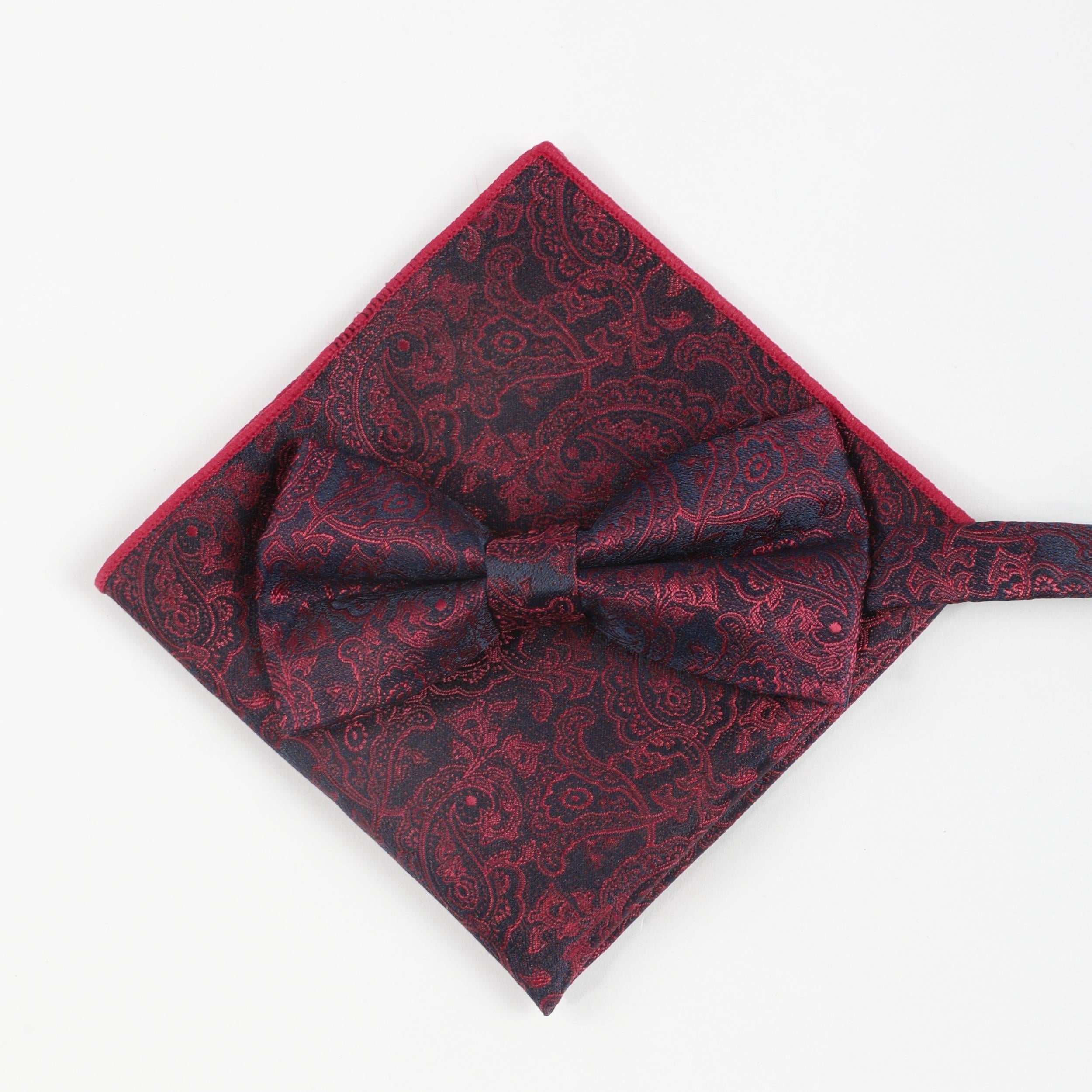 Cashew Pattern Bow Tie & Necktie Set for Men