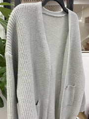  Open Front Cardigan With Pockets