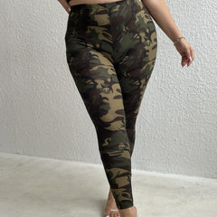 Women's Plus Camo High Rise Skinny Trousers