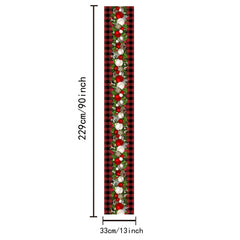 Christmas Table Runner Red Plaid Print Polyester Festive Holiday Decoration