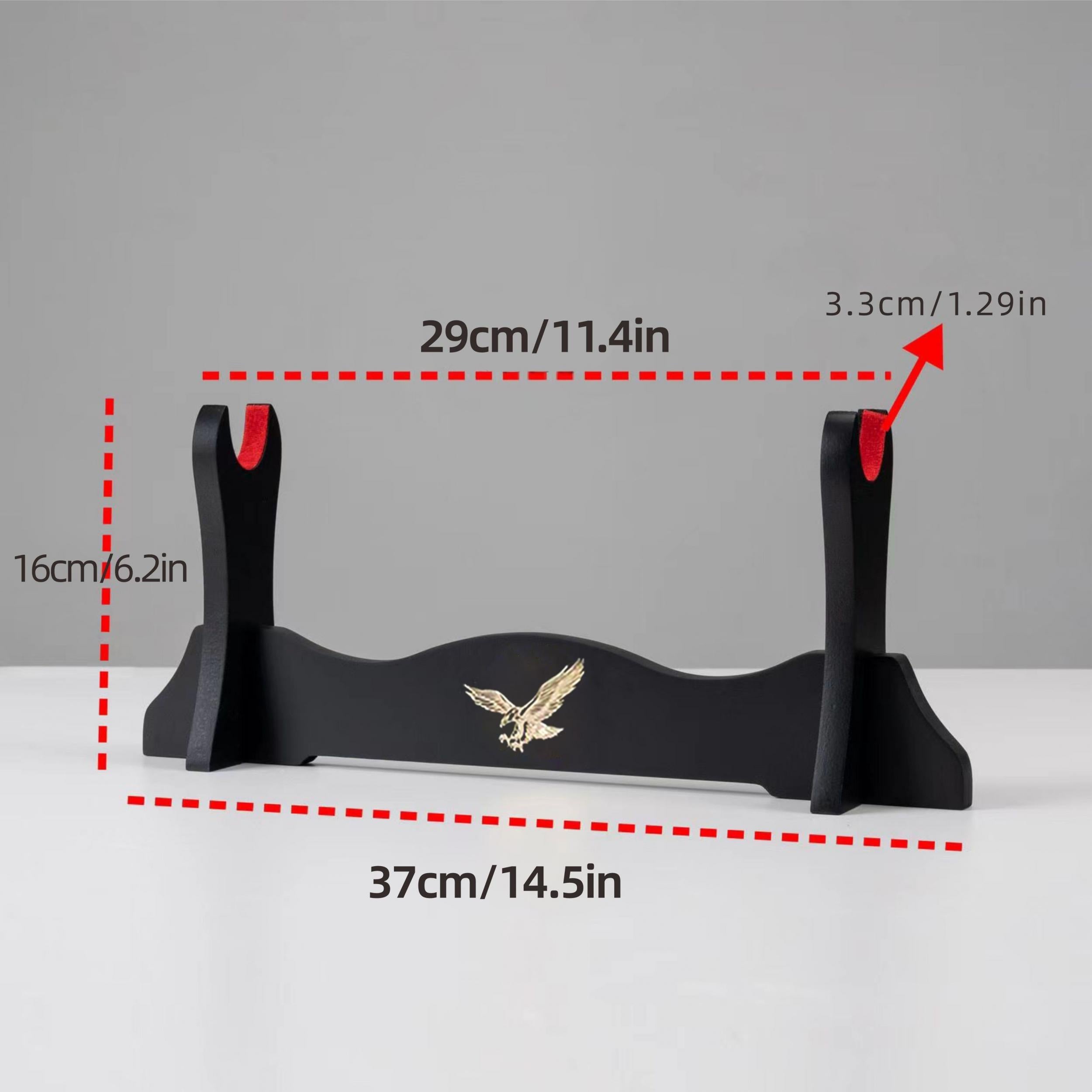 Japanese Samurai Sword Display Stand with Velvet Padding