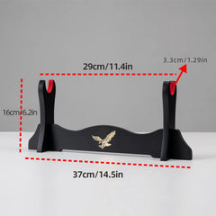 Japanese Samurai Sword Display Stand with Velvet Padding