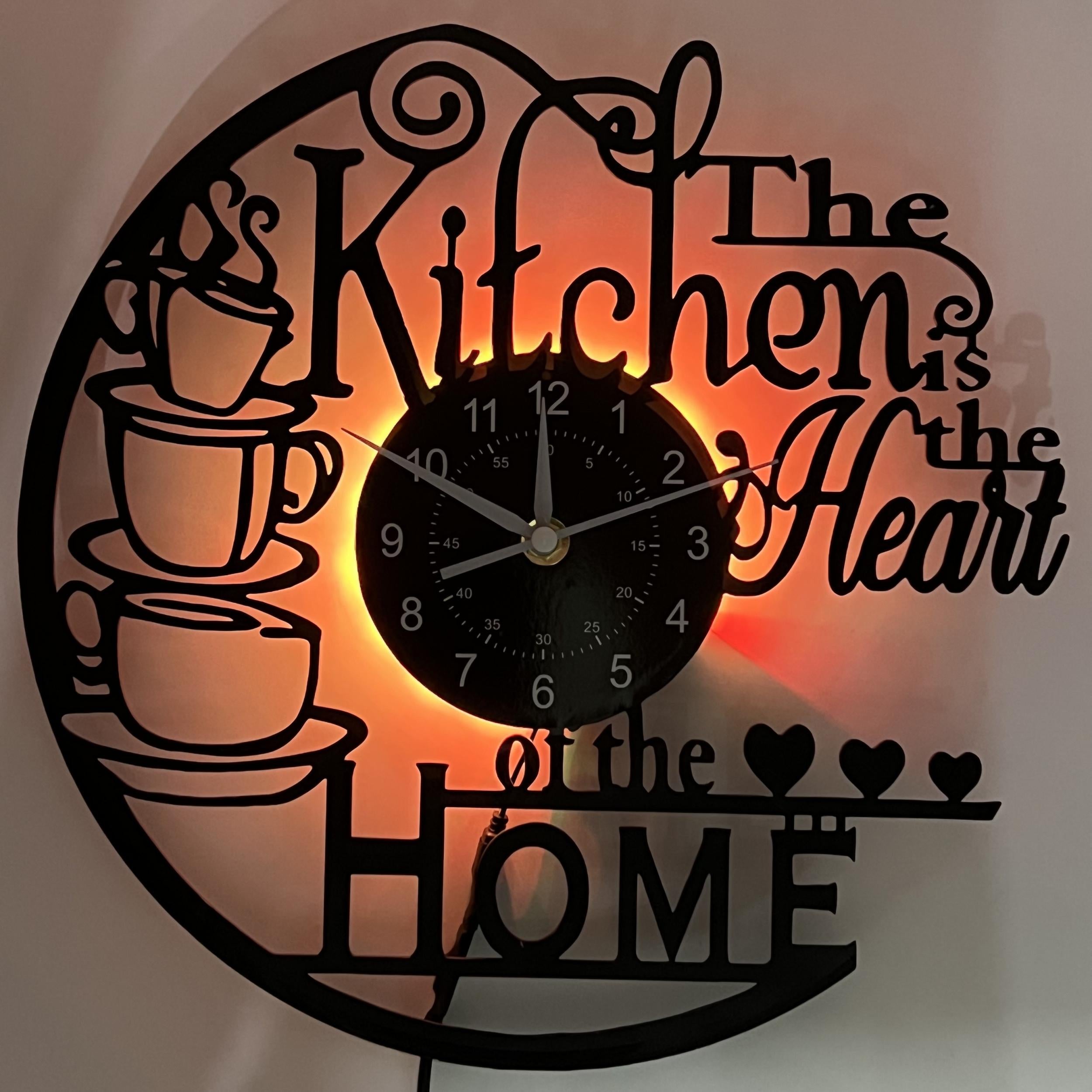 Vinyl Record Wall Clock Kitchen Theme Silent Clock