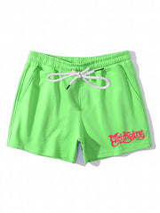 Men's Streetwear Shorts Letters Graphic Print Drawstring Stretchy Short Pants