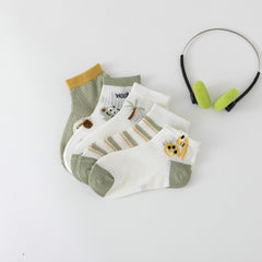 Boys Dinosaur Pattern Ankle Socks, Comfy Mesh Breathable, 0-12 Years