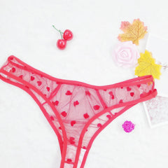  Sexy Brief Women's Plus Flocked Heart Detail Panty