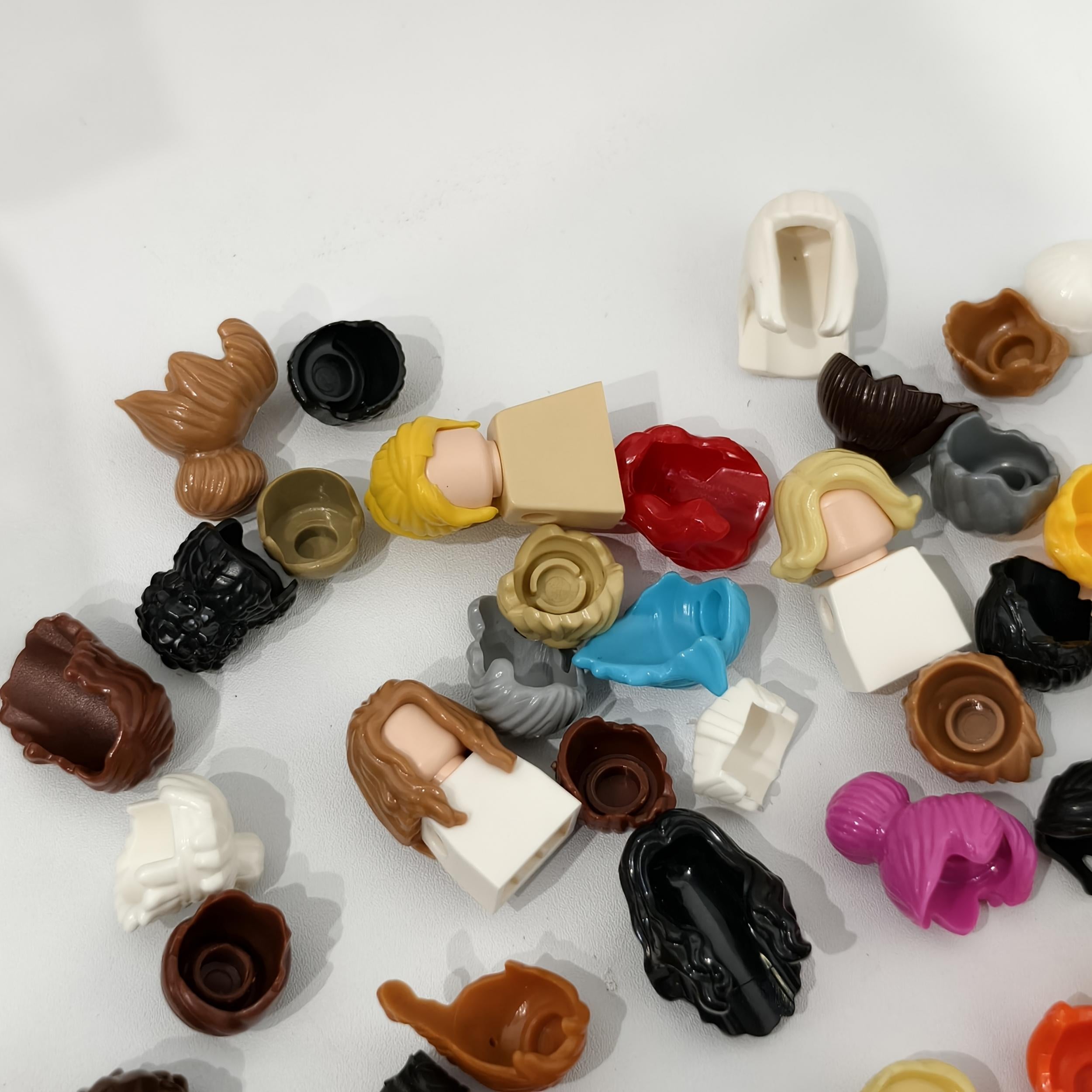 8pcs Assorted Character Hair Building Blocks Multicolor Fun DIY Building Blocks