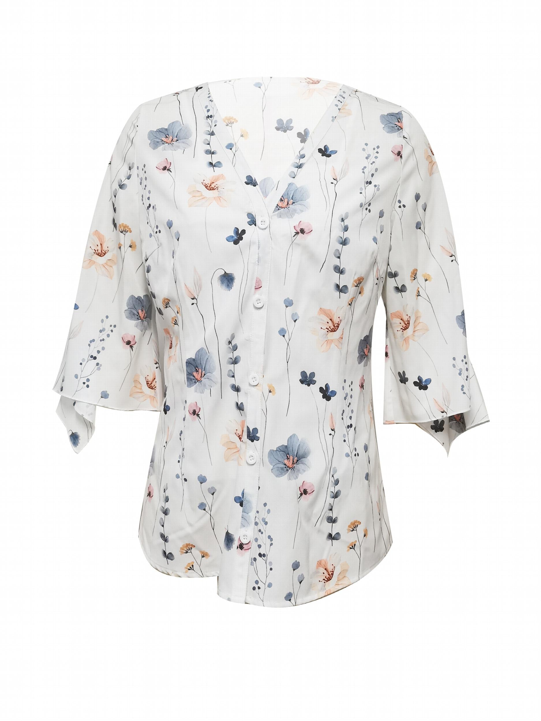 Floral Print Cardigan & Solid Cami Top Set