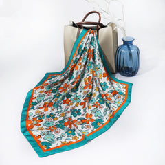 Vintage Flower Print Bandana Square Scarf Neckerchief Classic Head Wrap