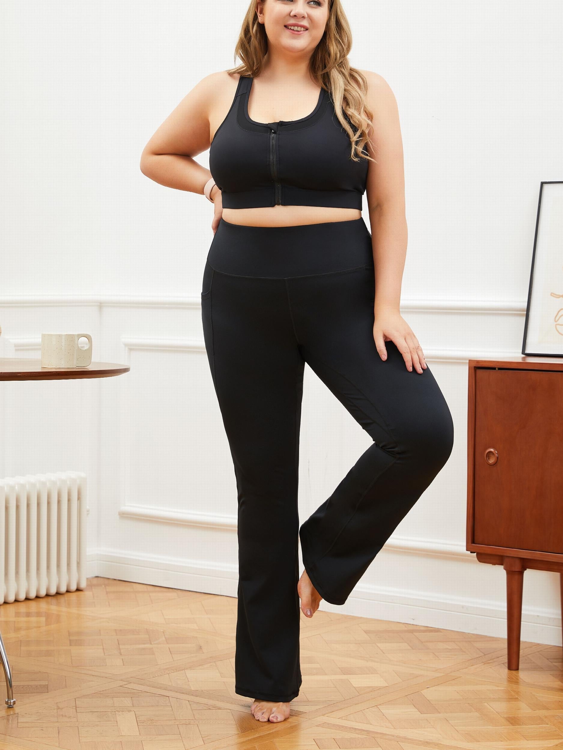  Sports Pants Women's Plus Plain Wide Leg Sports Pants