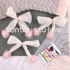 4pcs Plush Bow Hair Accessories Patches For Girls Clothing