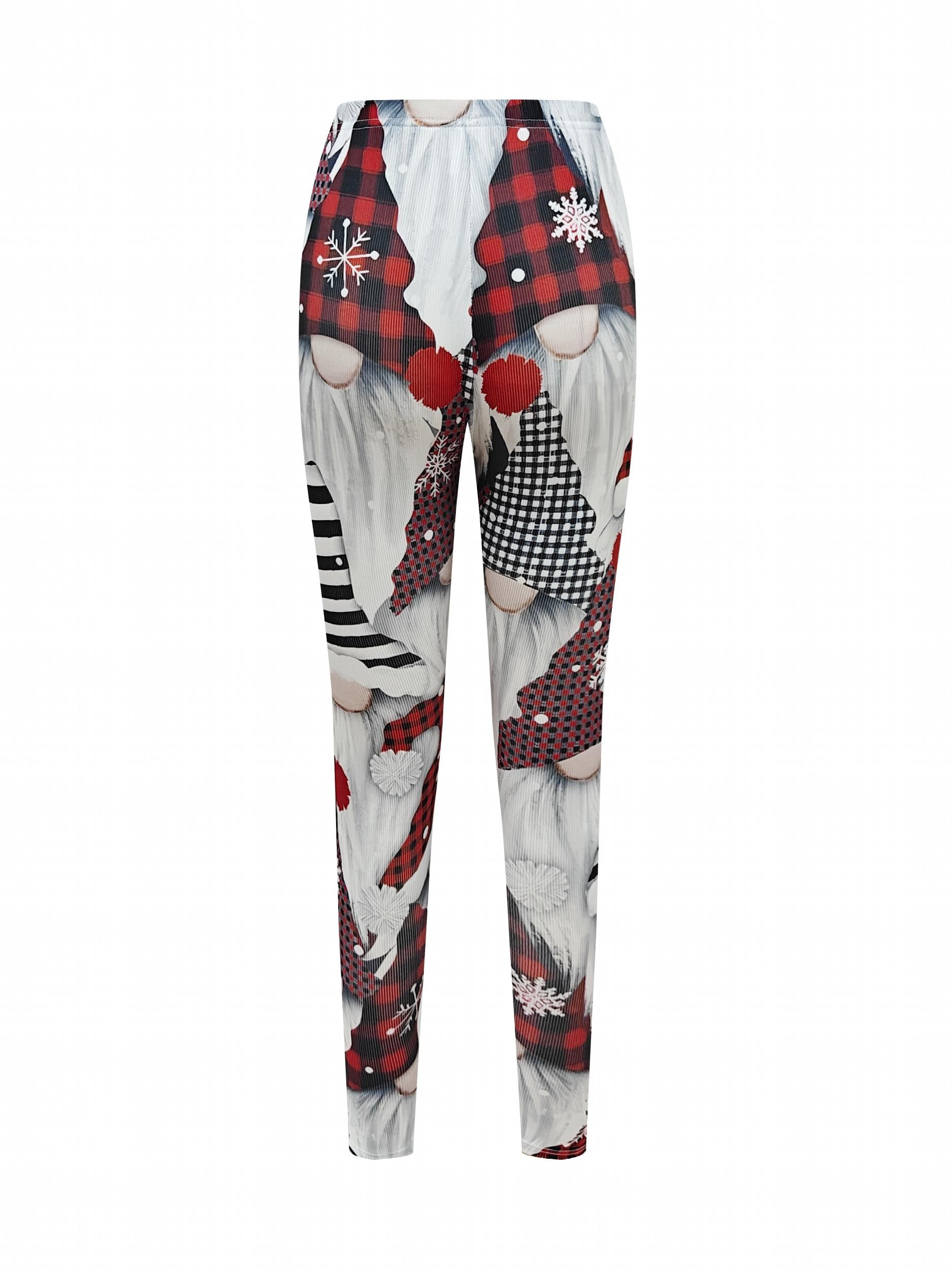 Christmas Santa Claus & Snowflake Pattern Yoga Pants