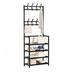 Coat Rack With Shoe Storage Shelf Freestanding Garment Rack