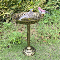 Bird Bath with Metal Stake Stand for Garden