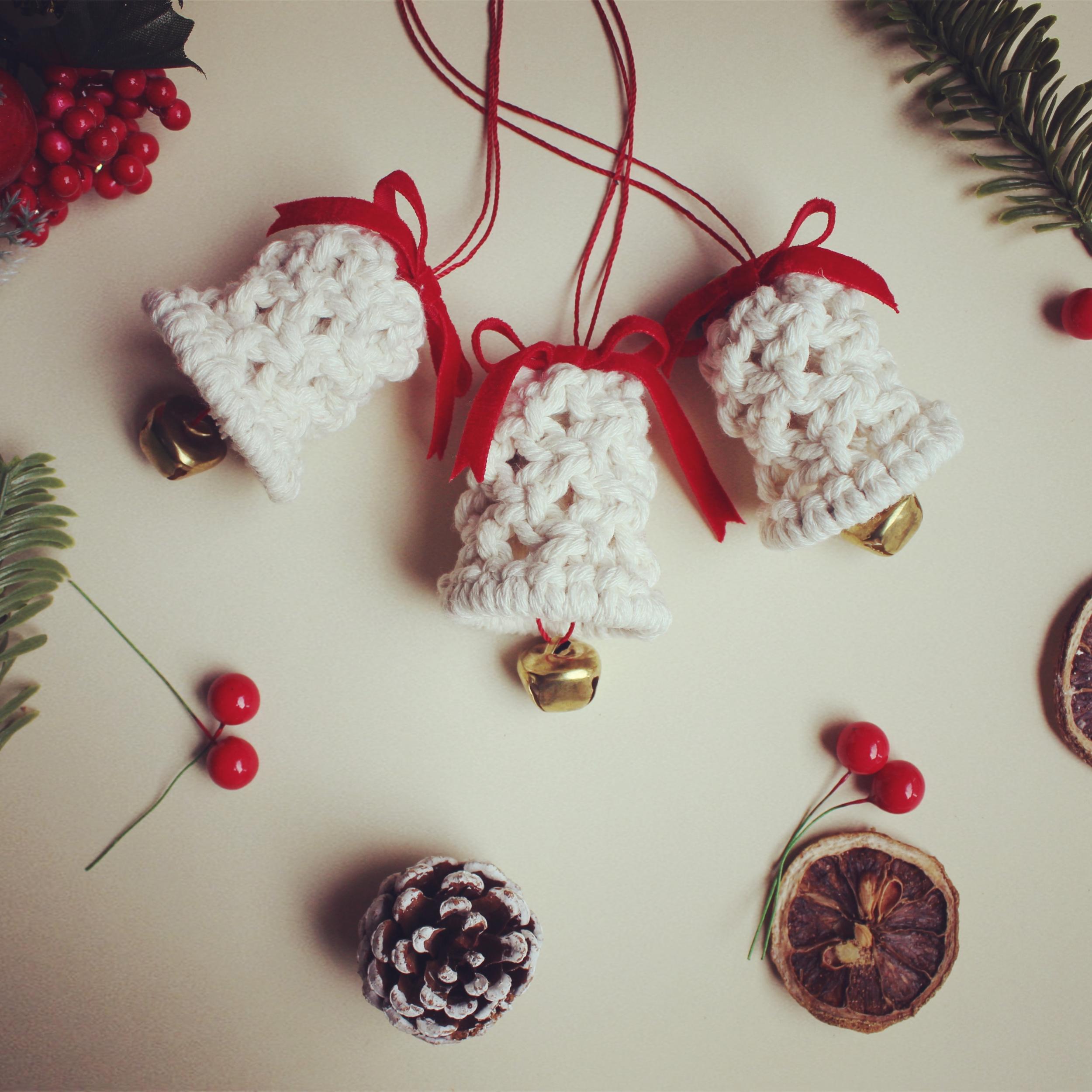 3pcs Macrame Jingle Bell DIY Kit Christmas Craft Set