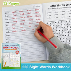 Lachilly 220 Sight Words Workbook Educational Toy for Learning Words