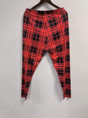  Women's Plaid Print High Rise Leggings