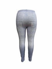  Denim Print High Rise Skinny Leggings