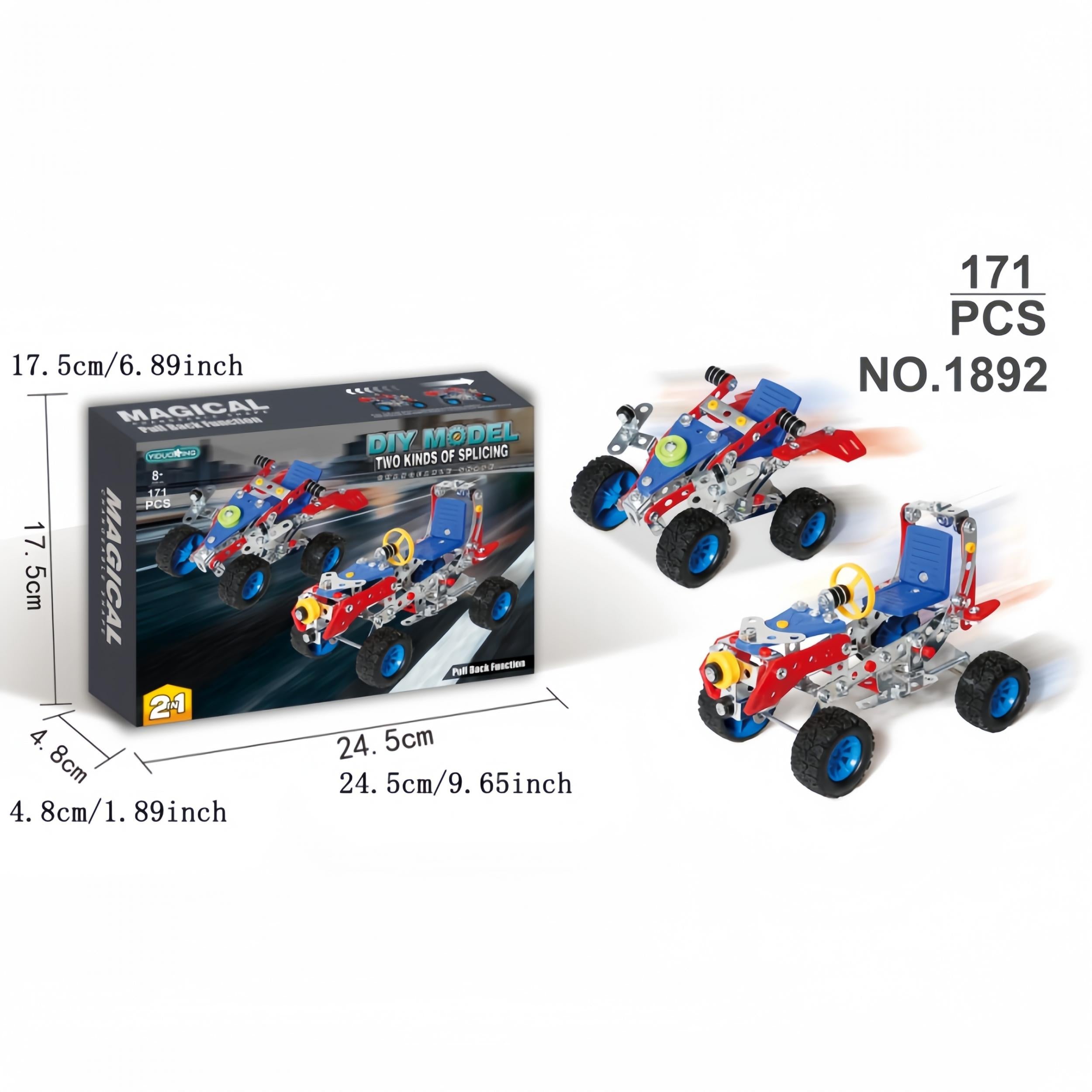 171pcs Retro Car Metal Assembly Building Blocks Nut Toy DIY Halloween
